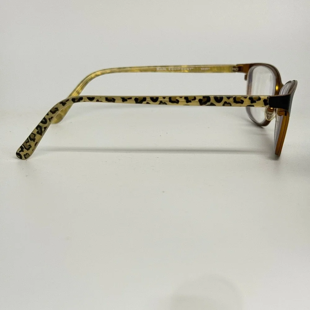 B.U.M. Equipment Sassy Eyeglasses Frames Black Brown Leopard Print 53-16-135